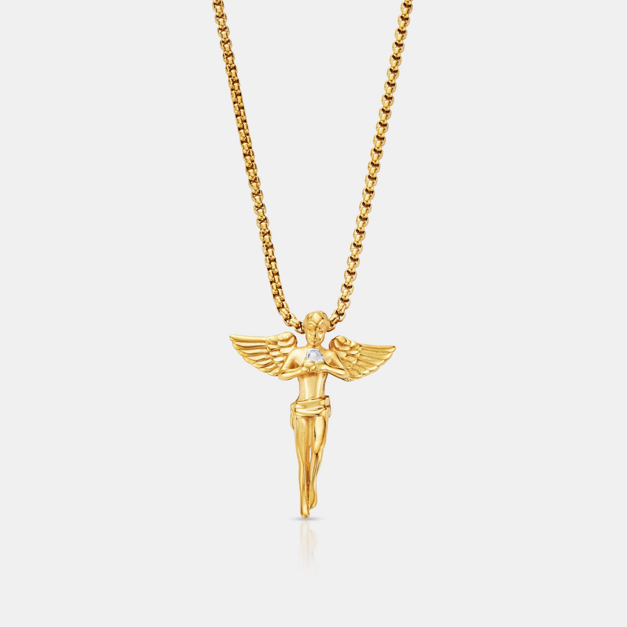 Angel Pendant Necklace (Gold)
