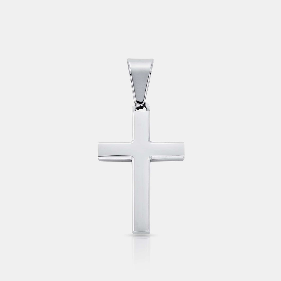Latin Cross Pendant Necklace (Silver)