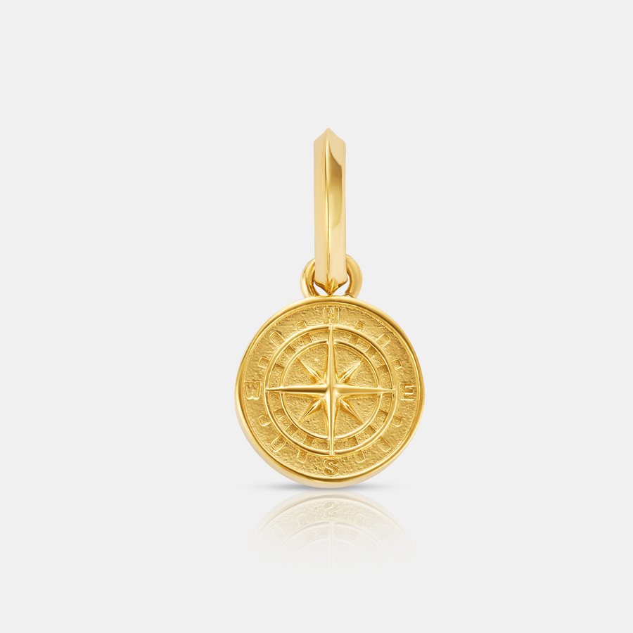 Mini Compass Pendant Necklace (Gold)
