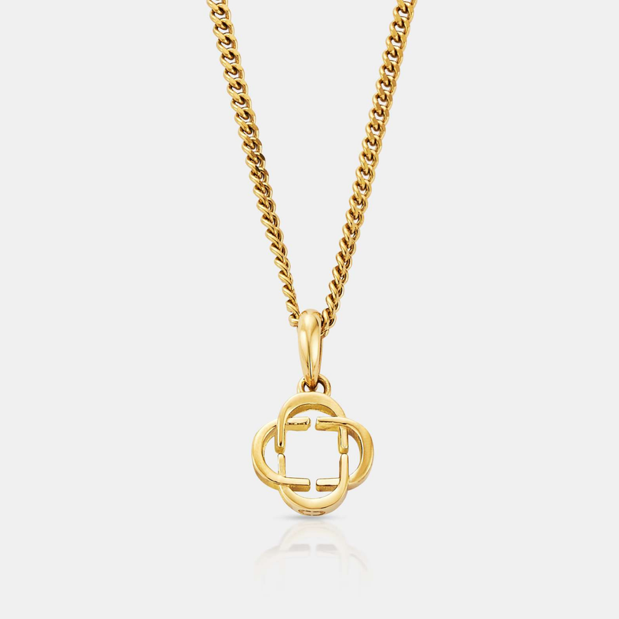 Clover Logo Pendant Necklace (Gold)