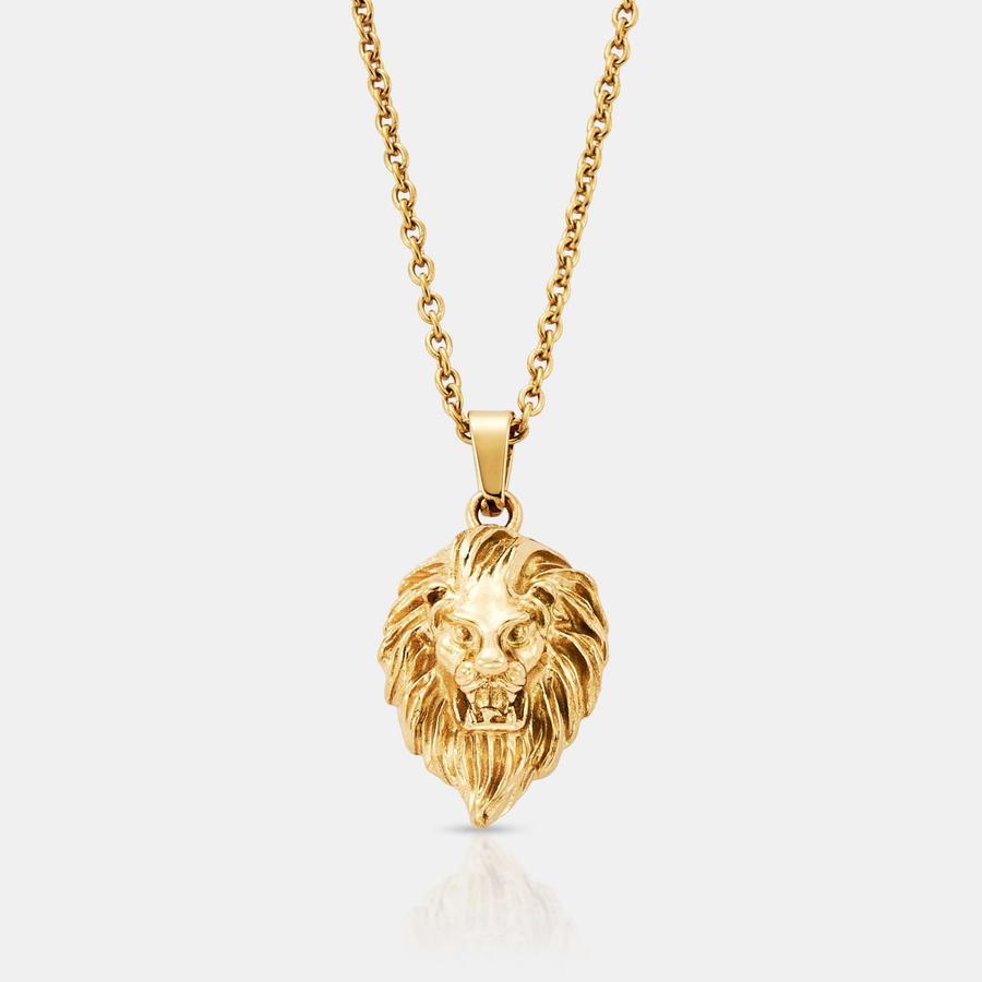 Lion Pendant Necklace (Gold)