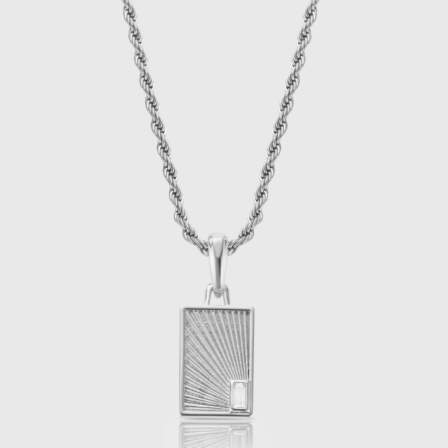 Sunburst Pendant Necklace (Silver)