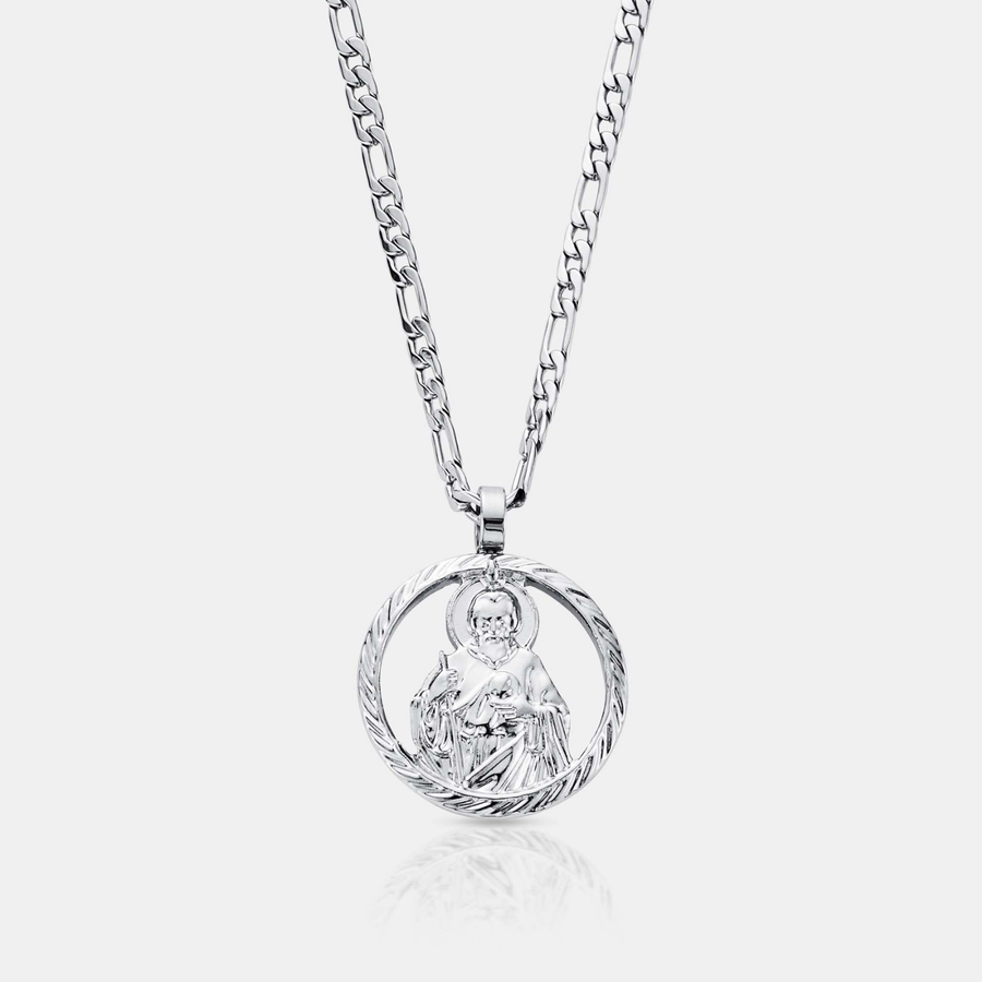 St. Jude Pendant Necklace (Silver)