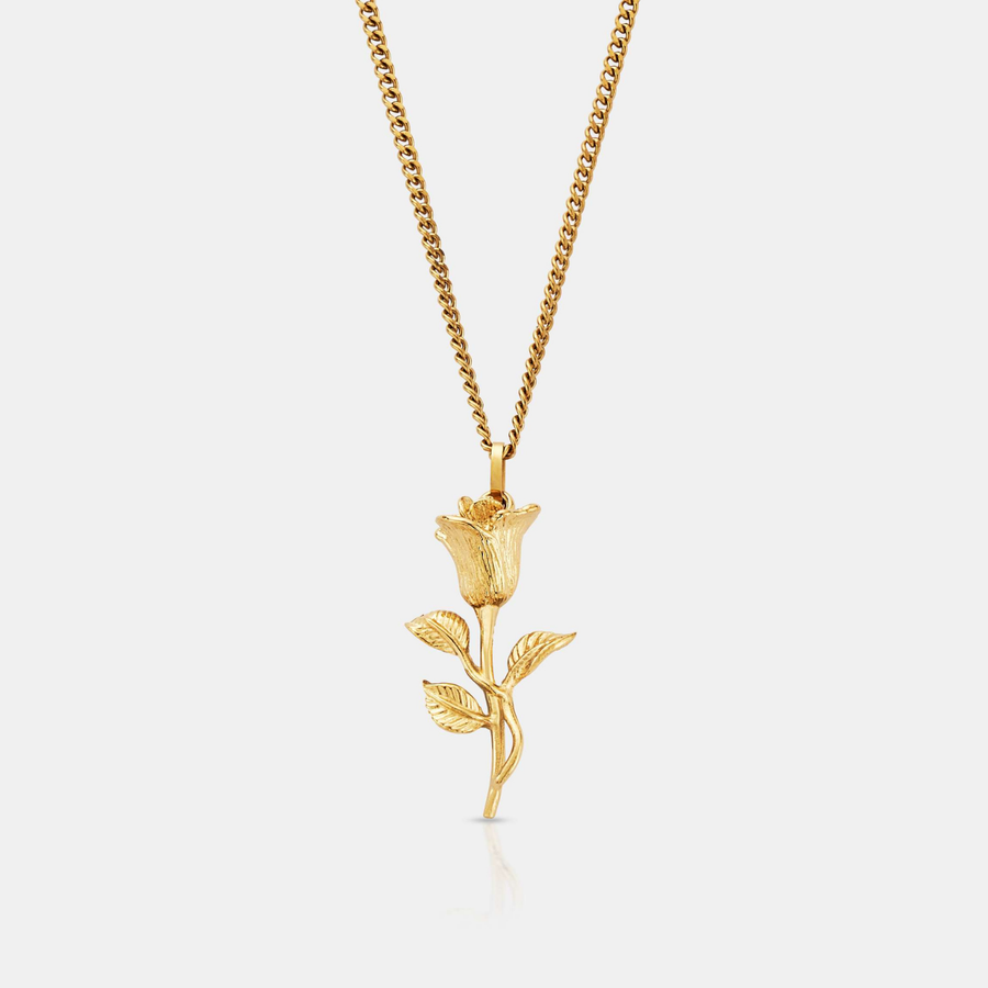 Rose Pendant Necklace (Gold)