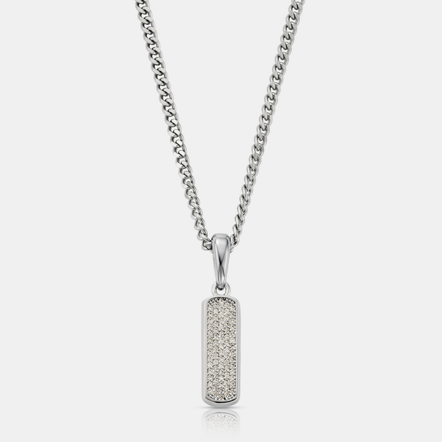 Iced Totem Pendant Necklace (Silver)