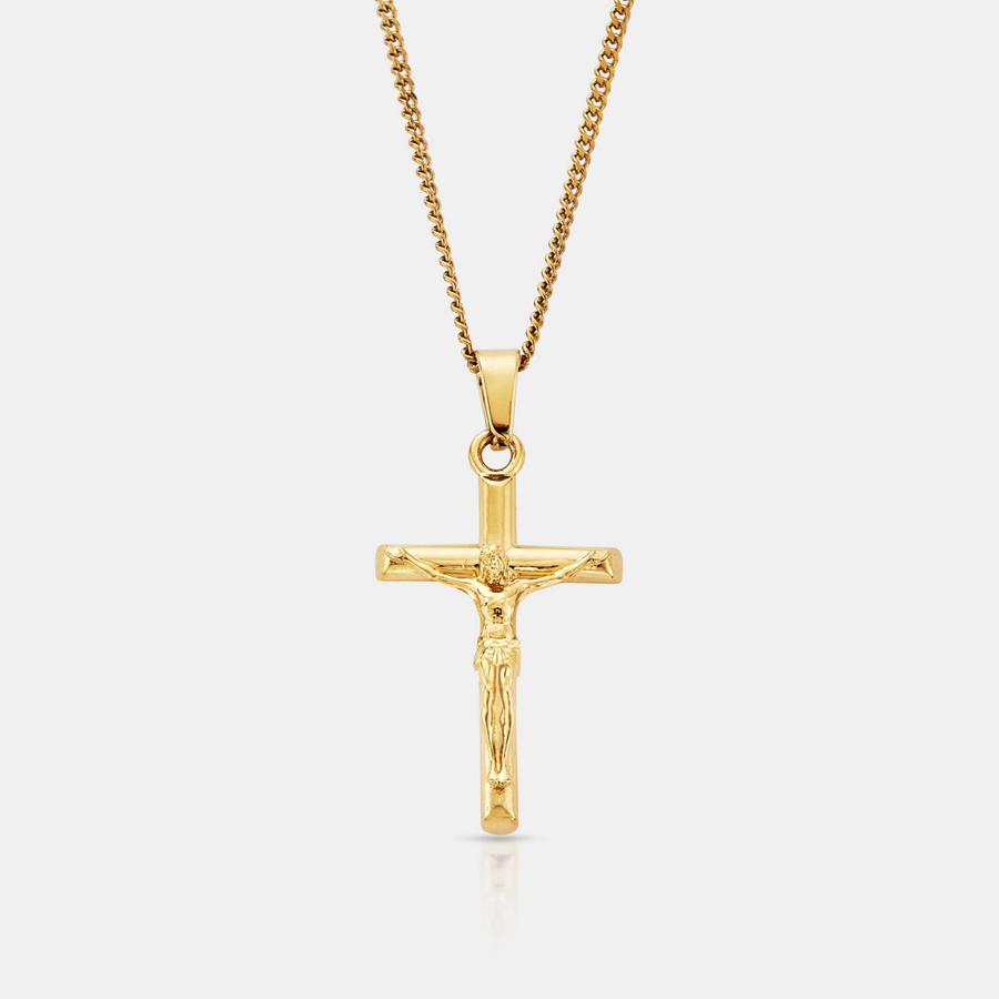 Crucifix Pendant Necklace (Gold)