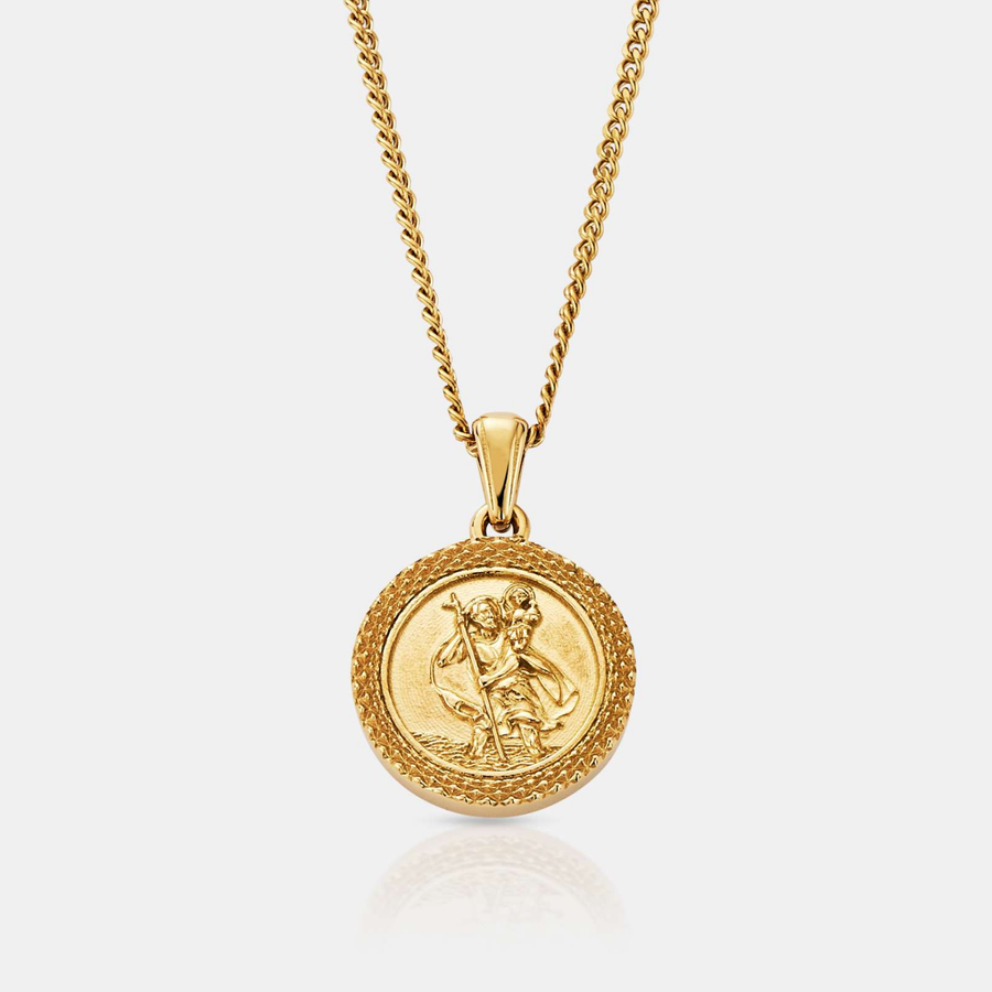 St Christopher 2.0 Pendant Necklace (Gold)