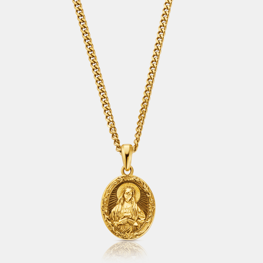 Our Lady of Grace Pendant Necklace (Gold)