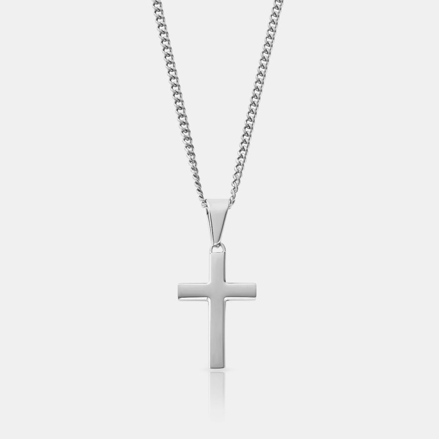 Classic Cross Pendant Necklace (Silver)