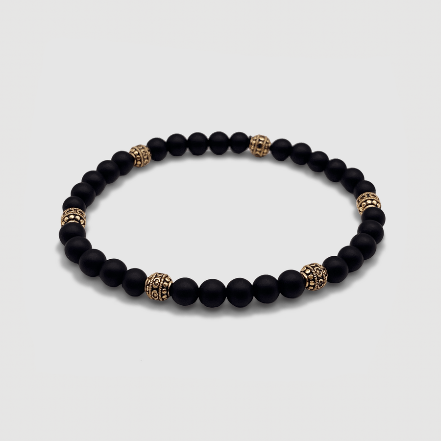 Matte Onyx Stone Bracelet (Gold)