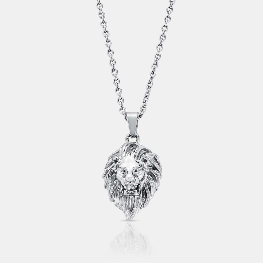 Lion Pendant Necklace (Silver)