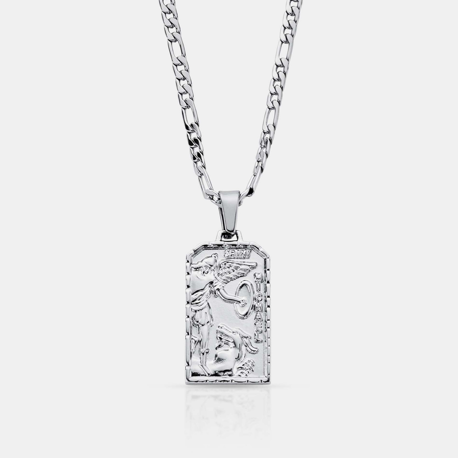 St. Michael Pendant Necklace (Silver)
