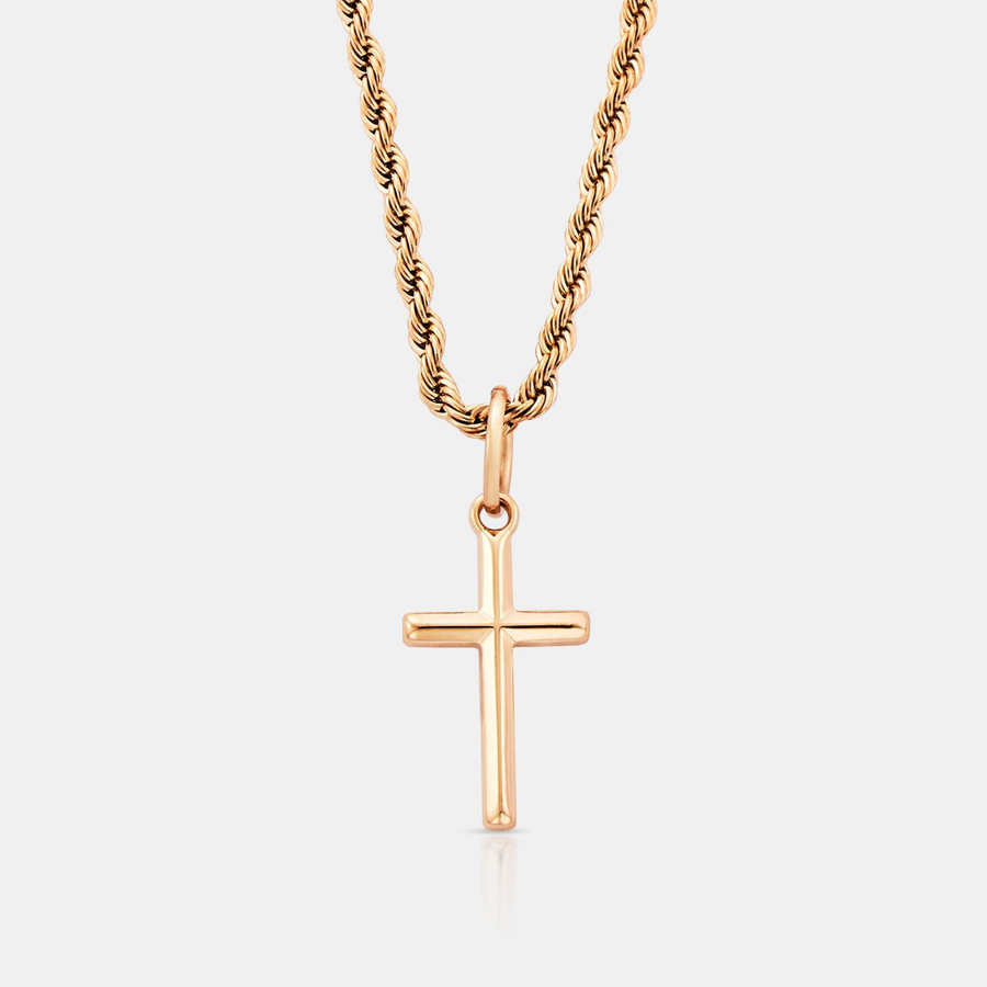 Cross Pendant Necklace (Rose Gold)