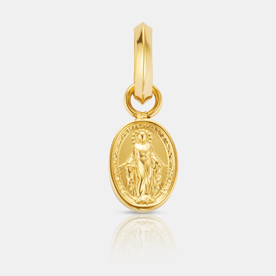 Mini Virgin Mary Pendant Necklace (Gold)