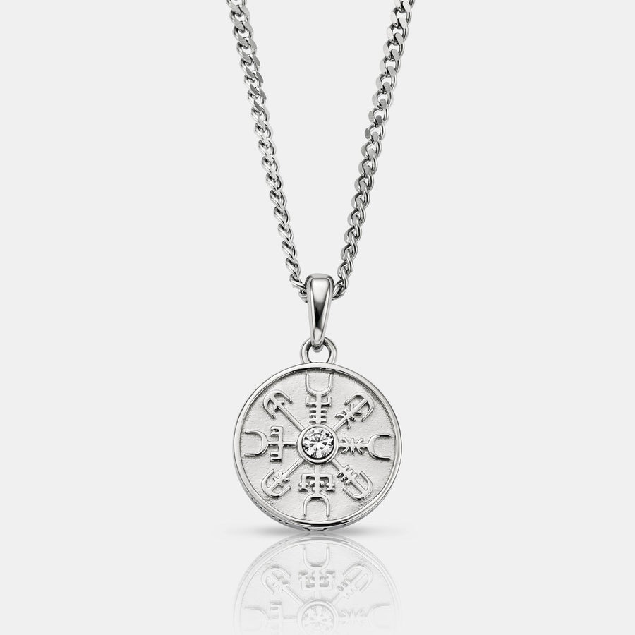 Nordic Compass Pendant Necklace (Silver)