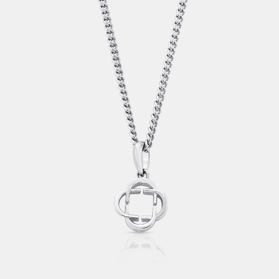 Clover Logo Pendant Necklace (Silver)