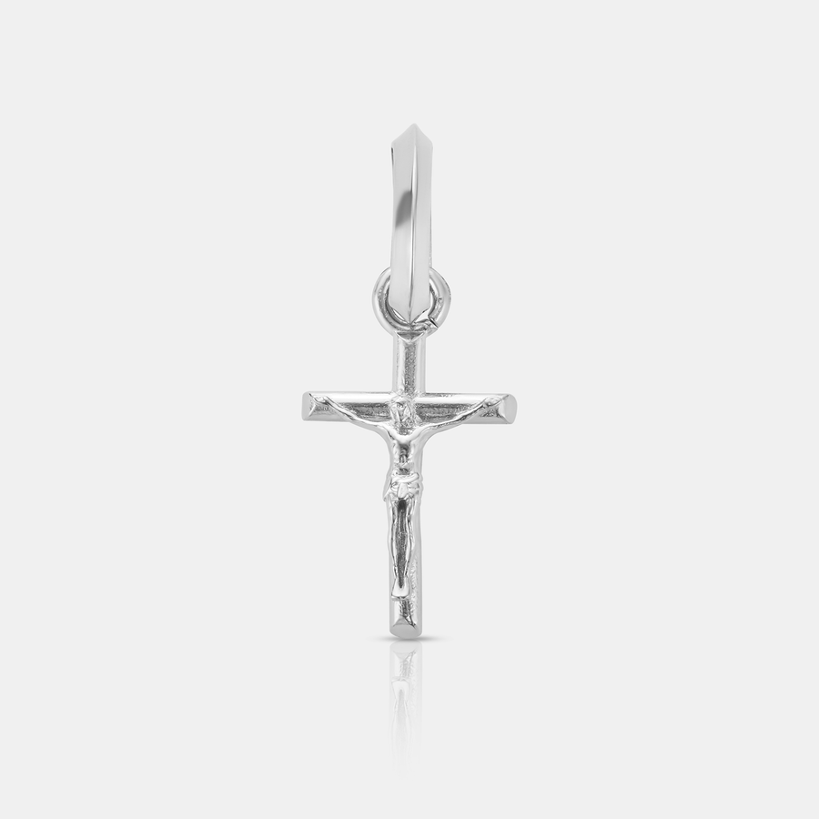 Mini Crucifix Pendant Necklace (Silver)