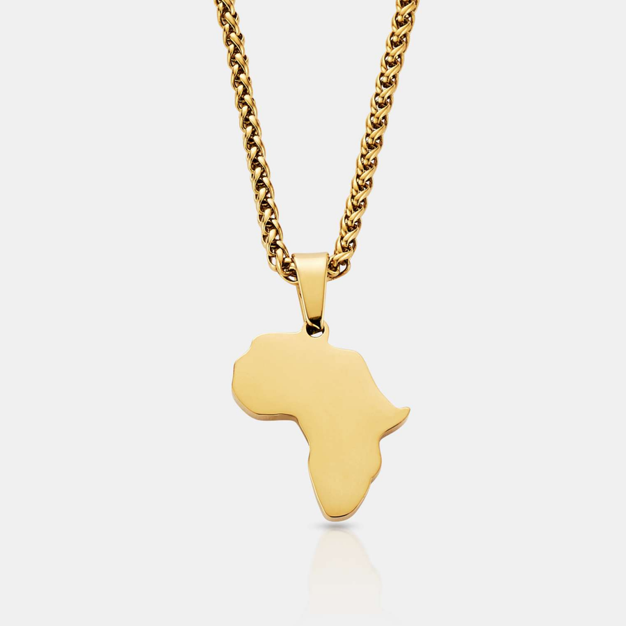 Africa Pendant Necklace (Gold)