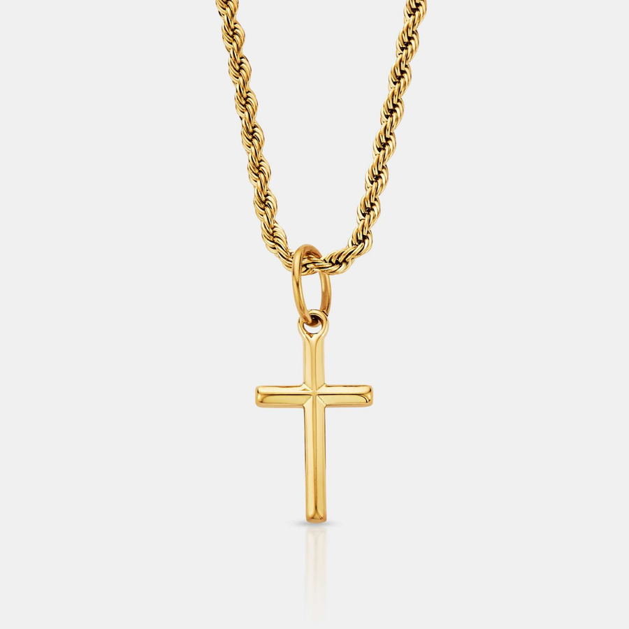 Cross Pendant Necklace (Gold)