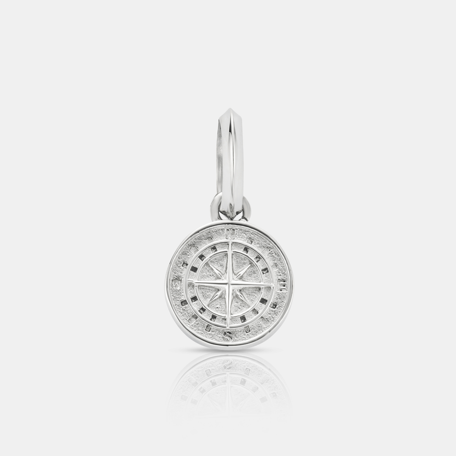 Mini Compass Pendant Necklace (Silver)