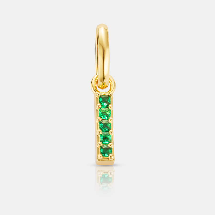 Mini Emerald Totem Pendant Necklace (Gold)