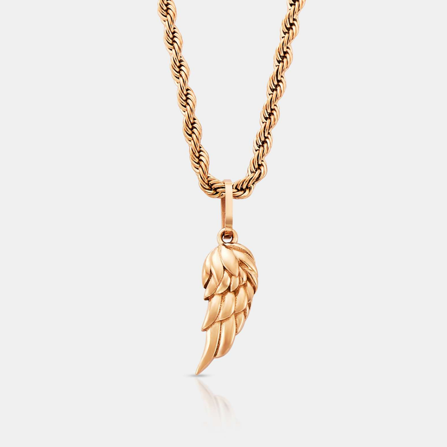 Wing Pendant Necklace (Rose Gold)