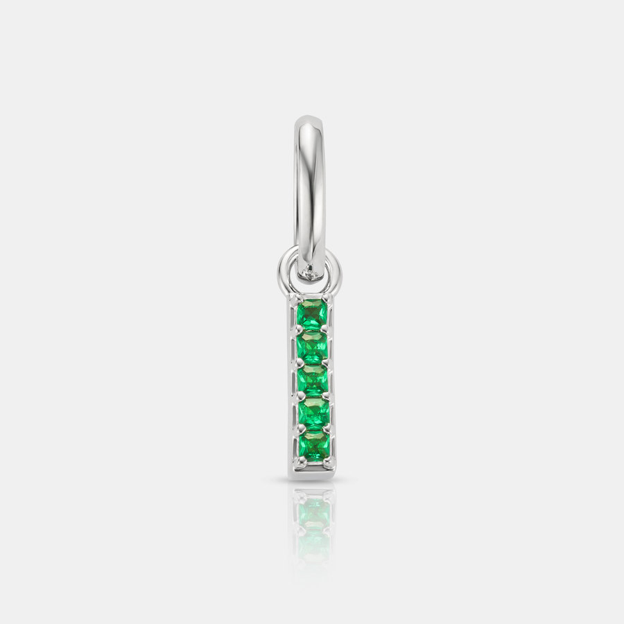 Mini Emerald Totem Pendant Necklace (Silver)