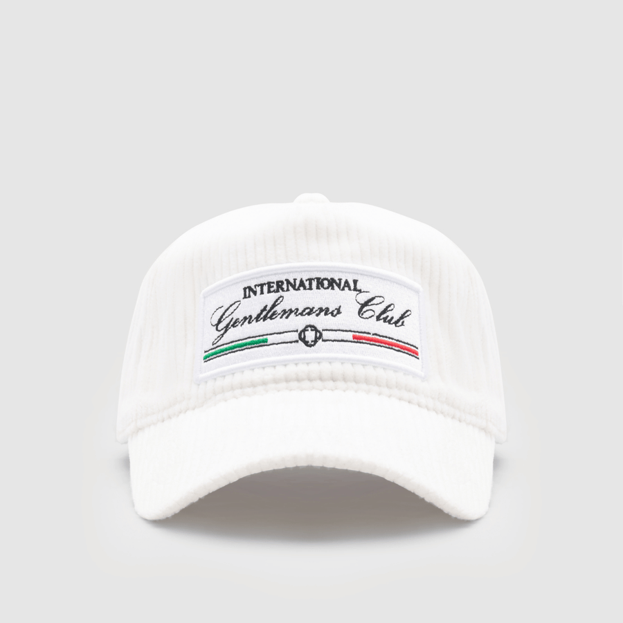 Italian Gentleman's Club Hat - Cord (White)