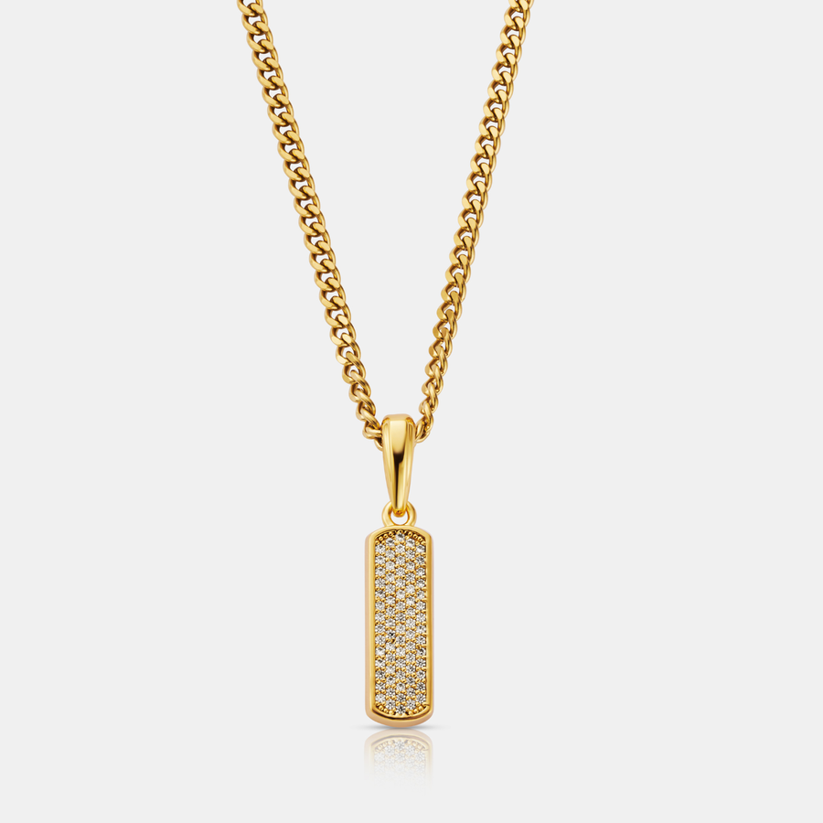 Iced Totem Pendant Necklace (Gold)