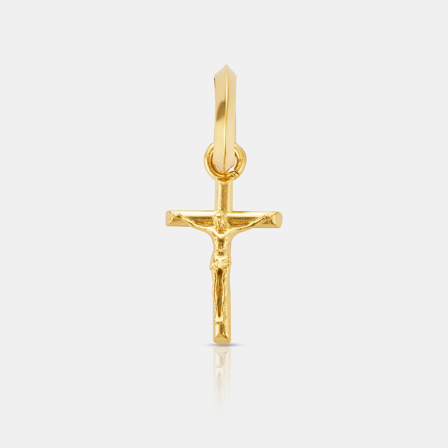 Mini Crucifix Pendant Necklace (Gold)
