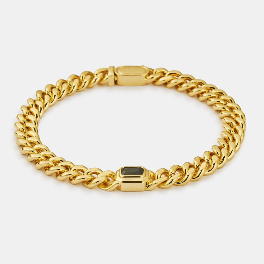 Onyx Cuban Bracelet (Gold) 6mm