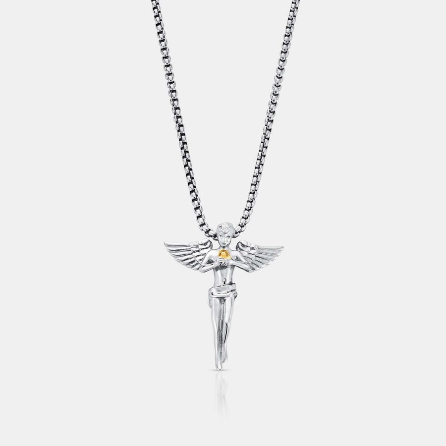 Angel Pendant Necklace (Silver)