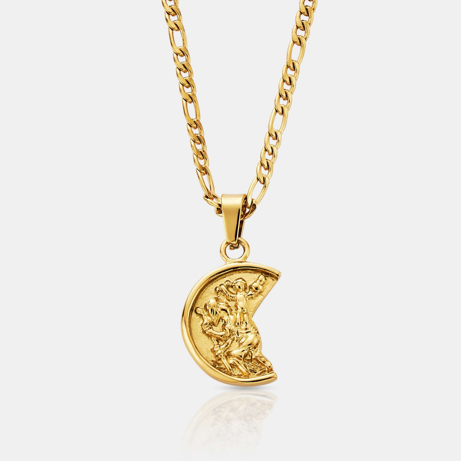 St. Christopher Pendant Necklace (Gold)