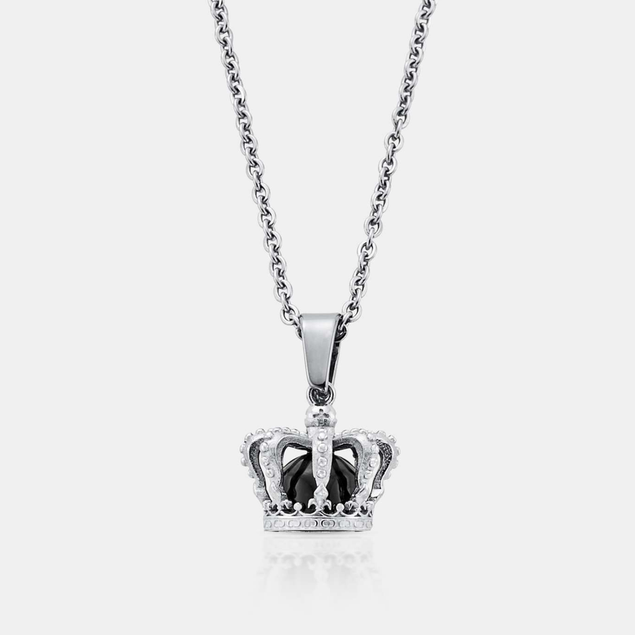 King's Crown Pendant Necklace (Silver)